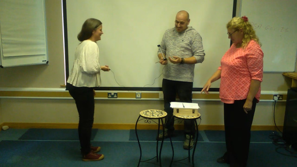 Coaching students at in person training course in Ireland